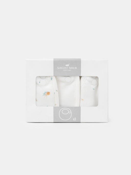 Pack of 3 ecru printed bibs — Newborn