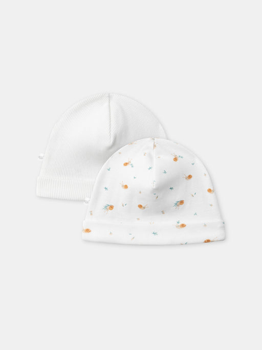 Pack of 2 ecru printed hats — Newborn