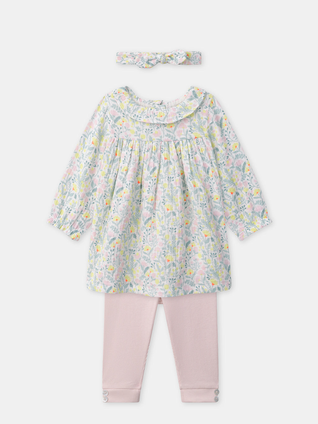 Pink floral print set — Newborn girl