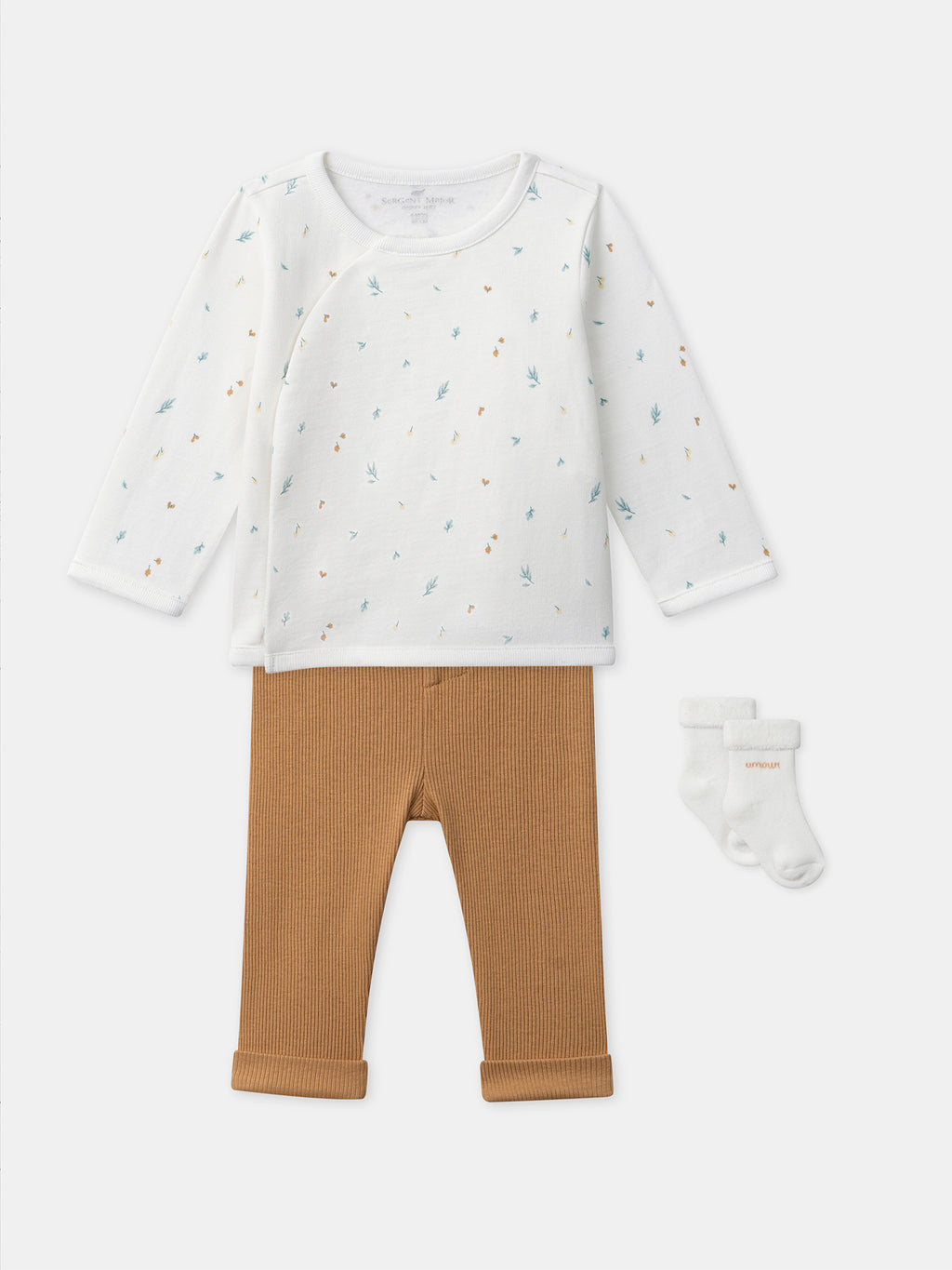 Brown printed set — Newborn
