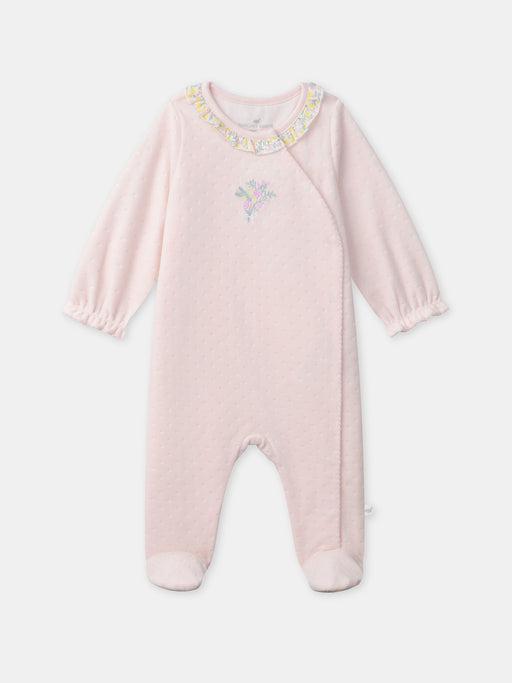 Pink collared sleepsuit — Newborn girl
