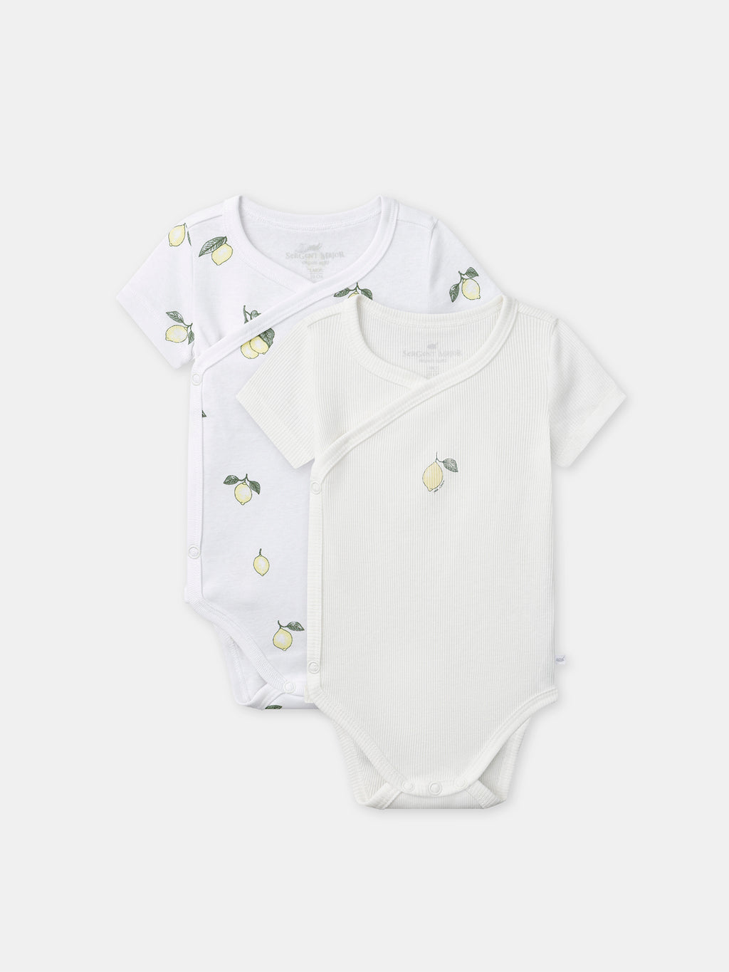 Pack of 2 ecru printed bodysuits — Newborn