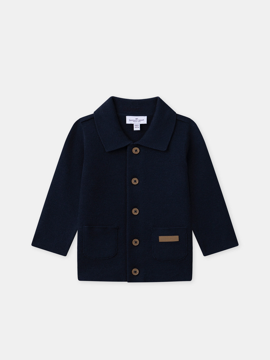 Navy collared cardigan — Baby