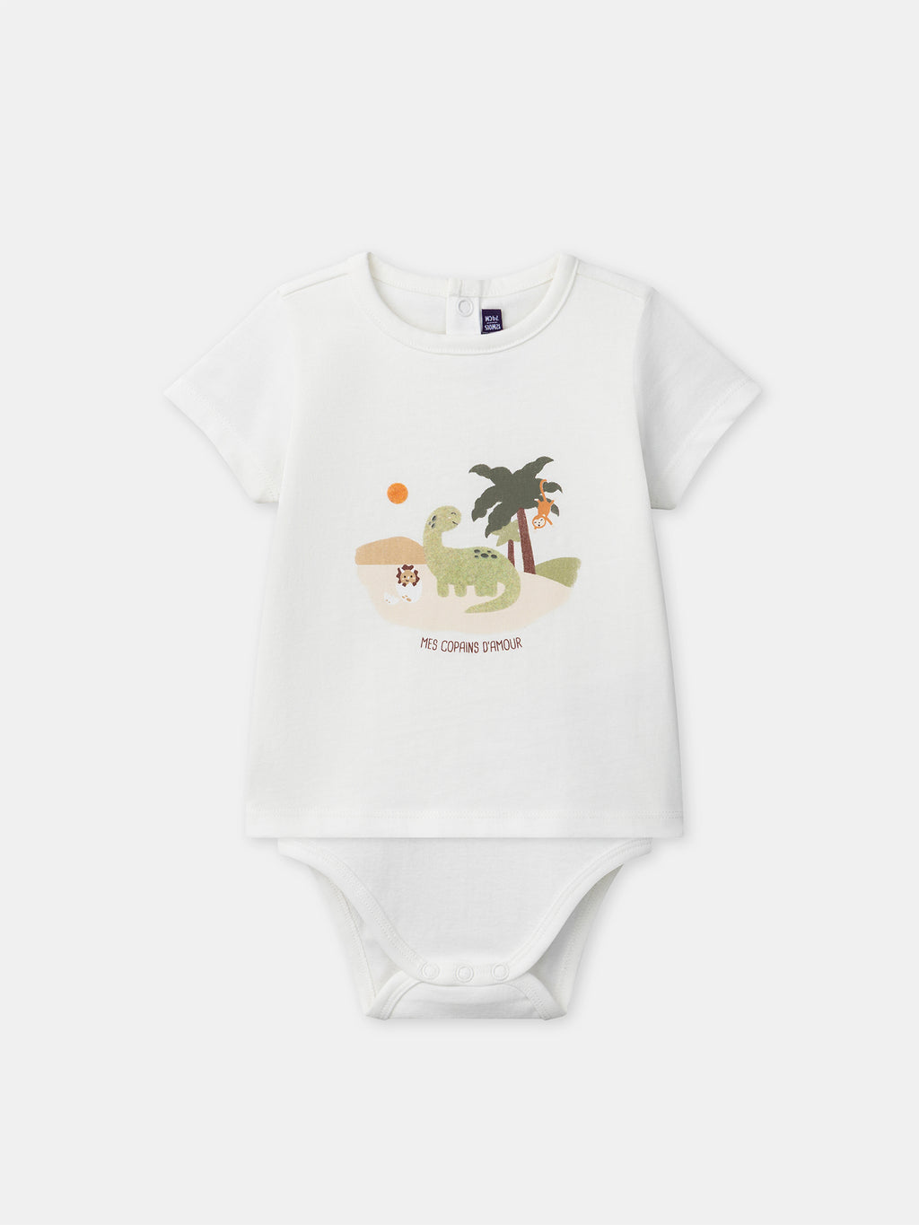 Ecru t-shirt bodysuit — Baby boy