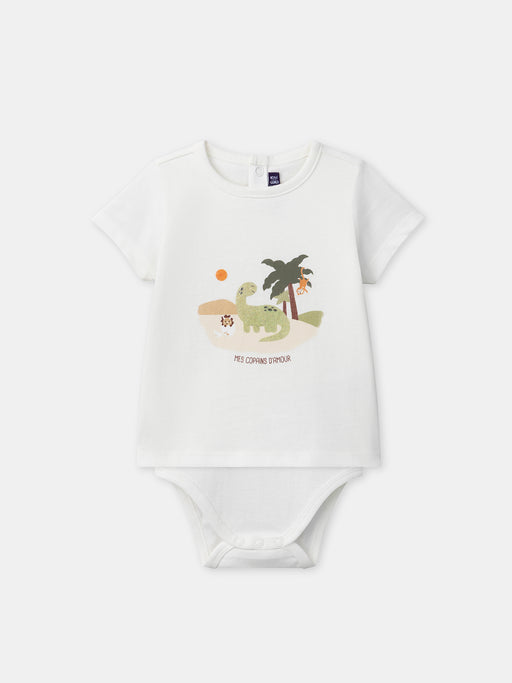 Ecru t-shirt bodysuit — Baby boy