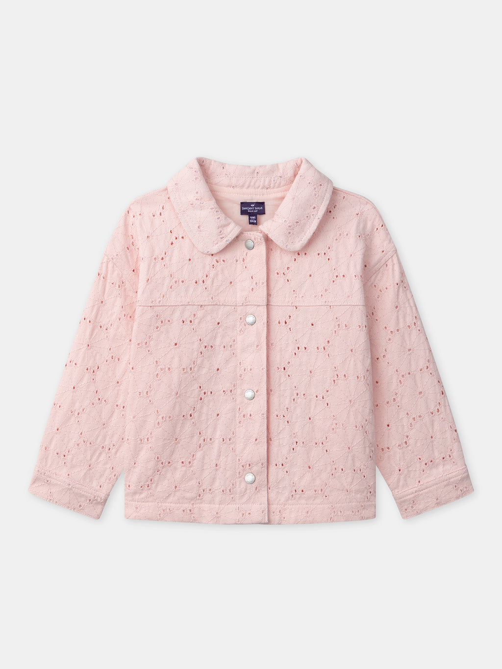 Pink broderie anglaise embroidered jacket — Girl