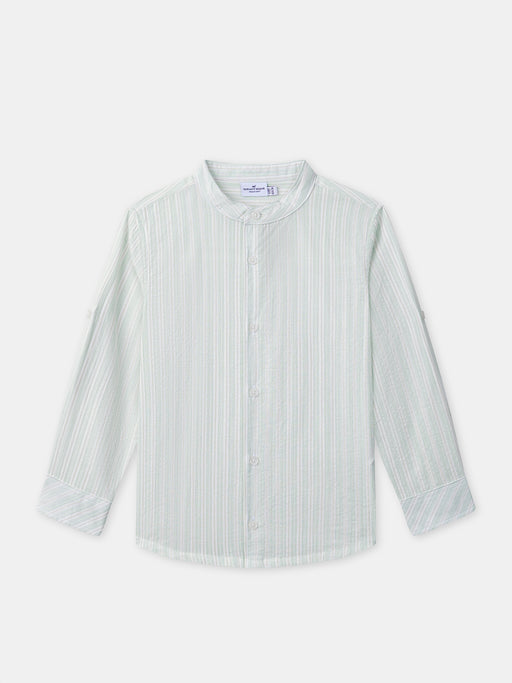 Green striped shirt — Boy