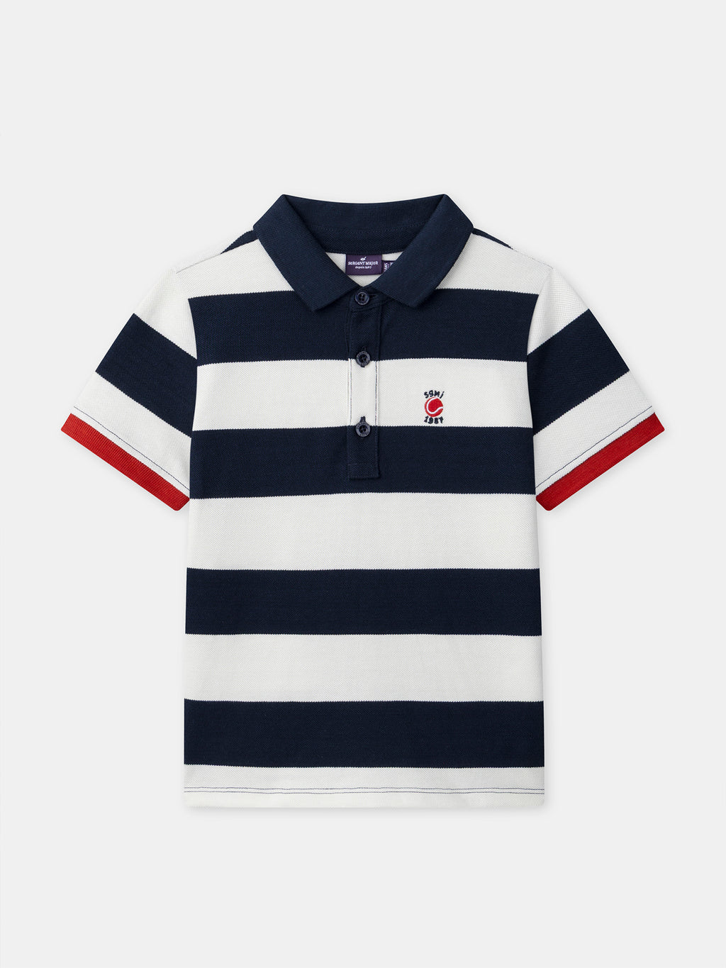 Navy striped polo shirt — Boy