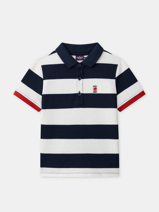 Navy striped polo shirt — Boy
