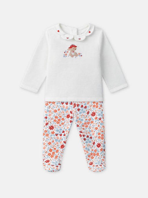 Floral print embroidered pyjamas — Baby girl
