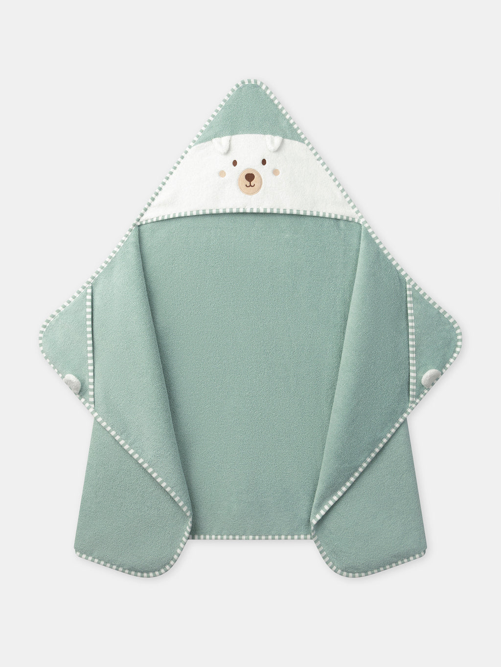 Green hooded bath towel — Baby boy