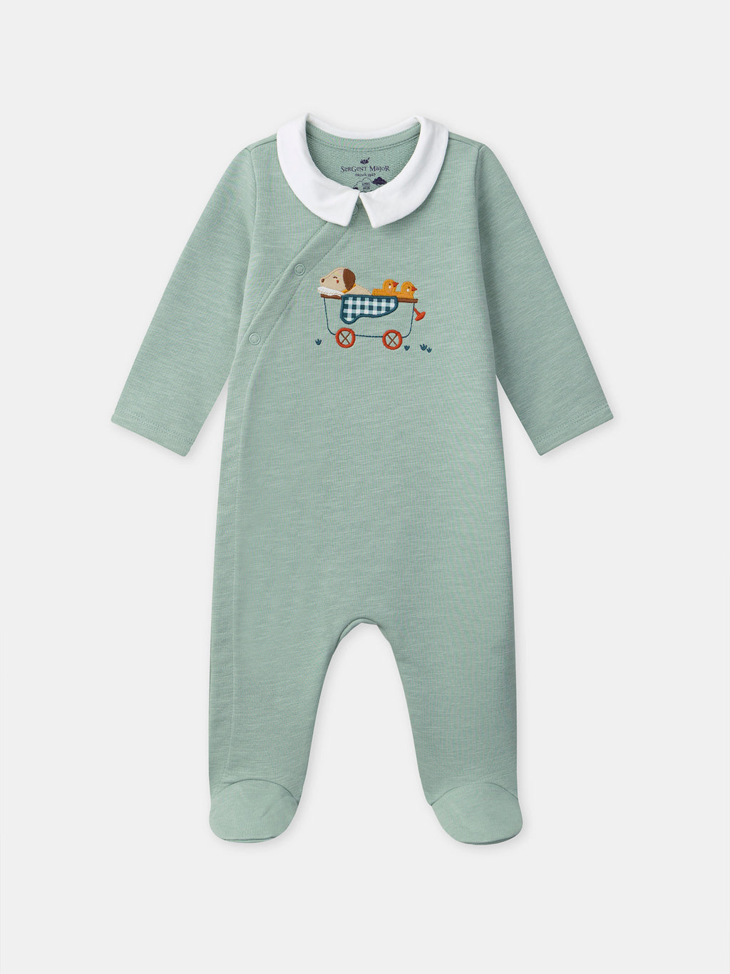 Green collared sleepsuit — Baby boy