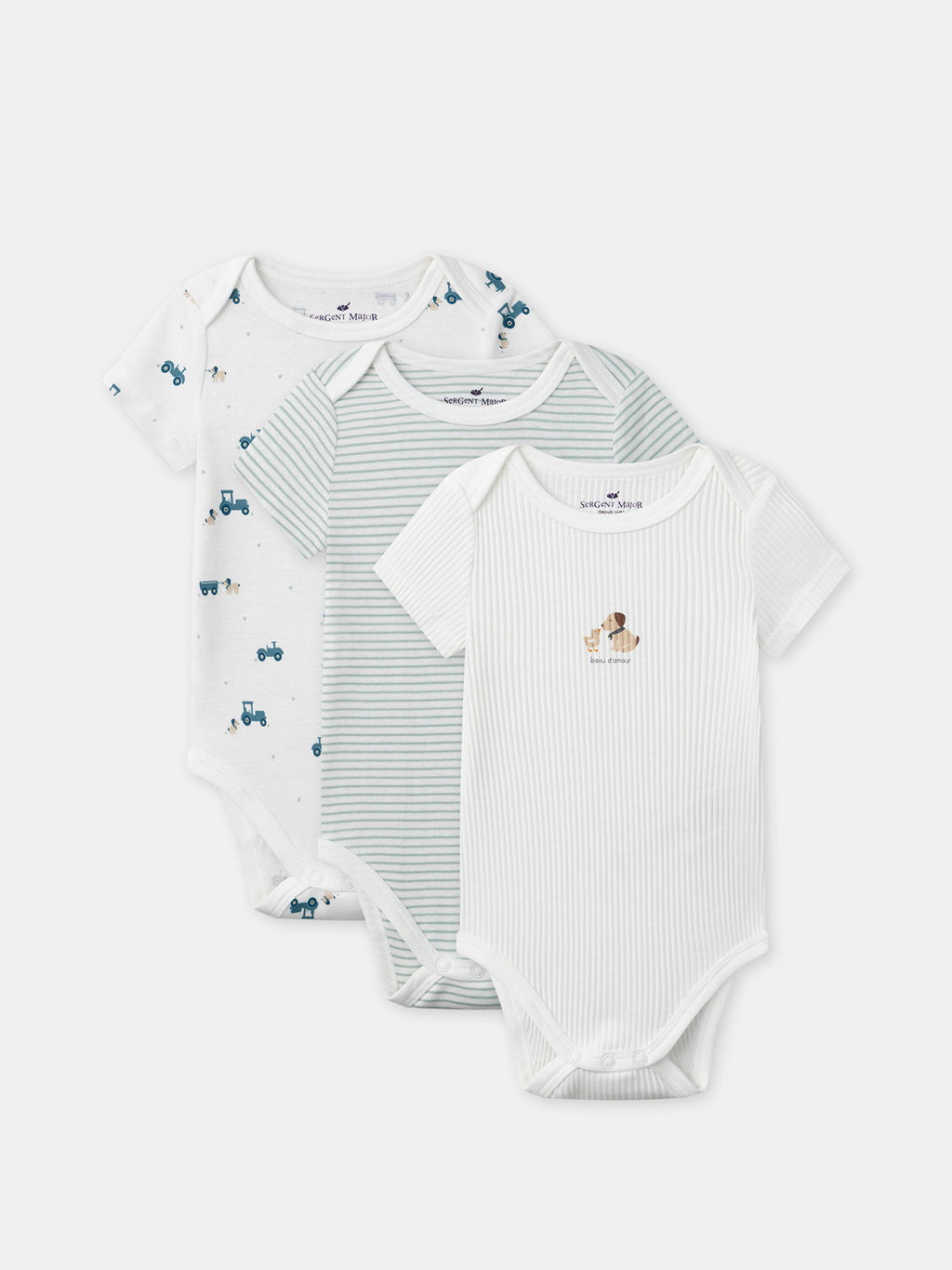 Pack of 3 short-sleeved bodysuits — Baby boy