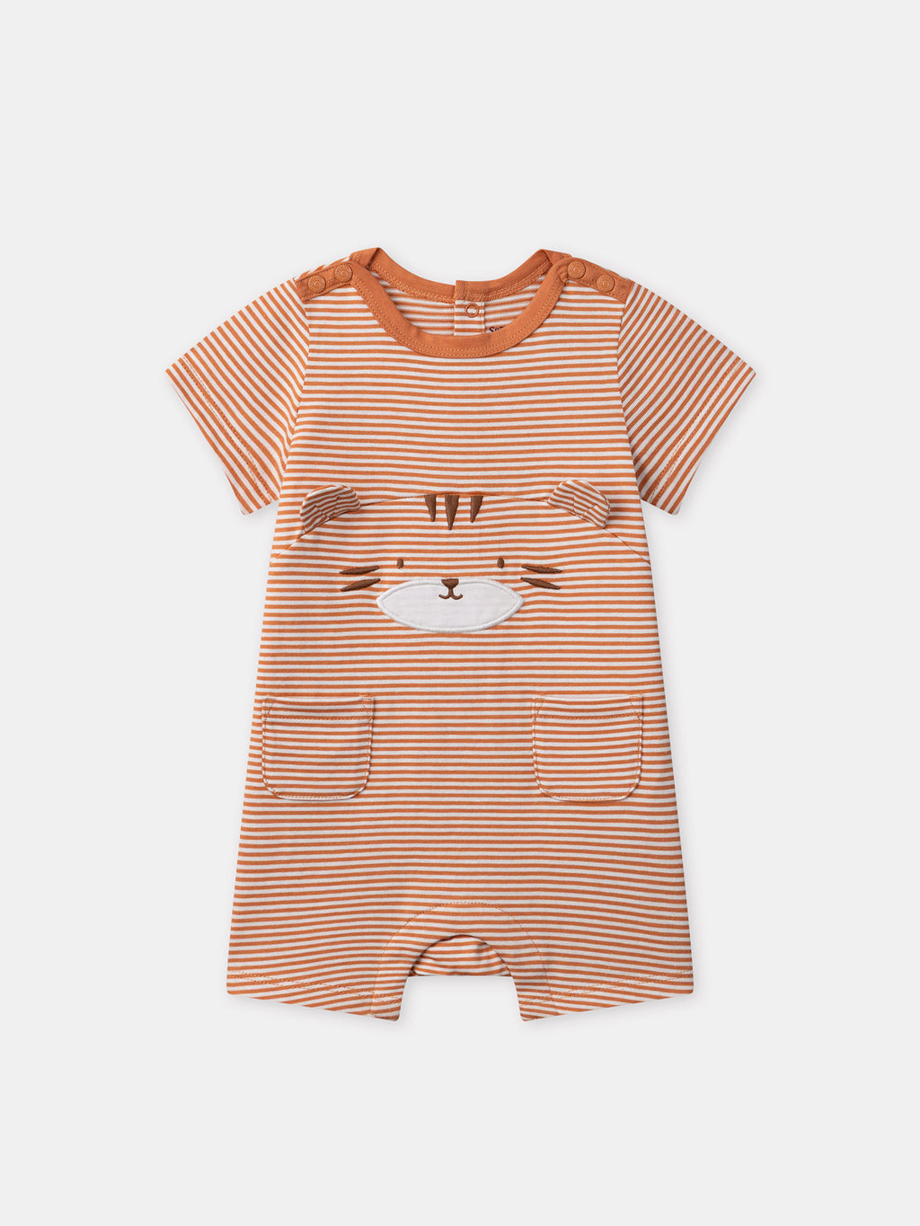 Orange striped romper — Baby boy