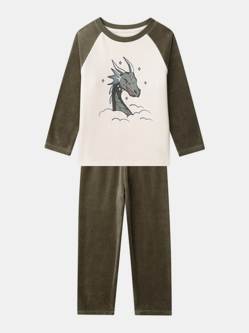 Ecru velvet printed pyjamas — Boy