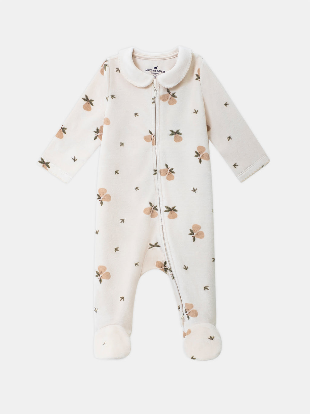 Vanilla velvet printed sleepsuit — Baby girl
