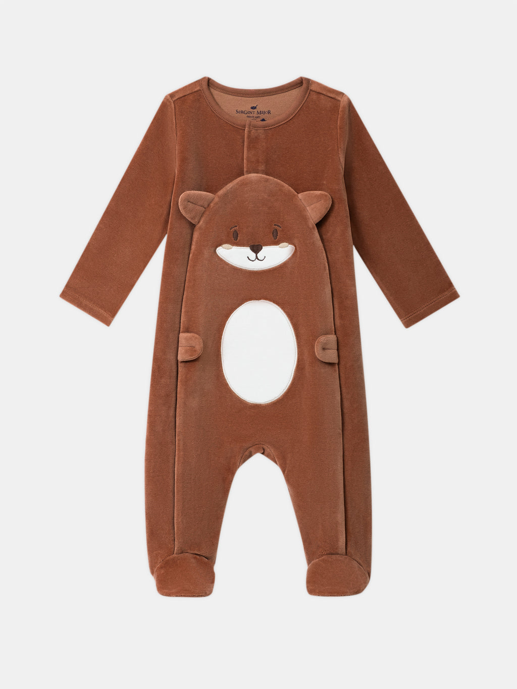Brown velvet sleepsuit — Baby boy
