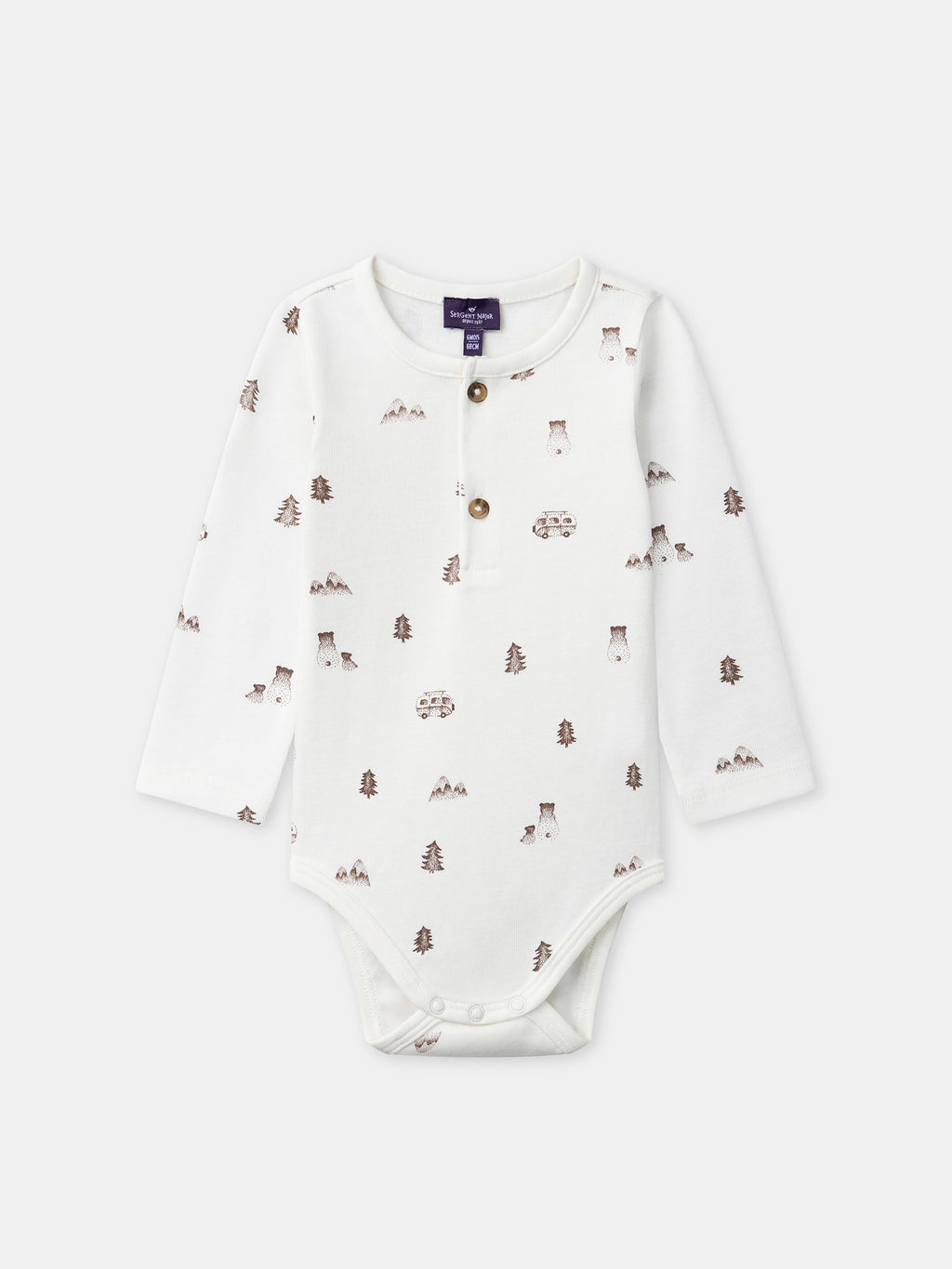 Ecru printed bodysuit — Baby boy