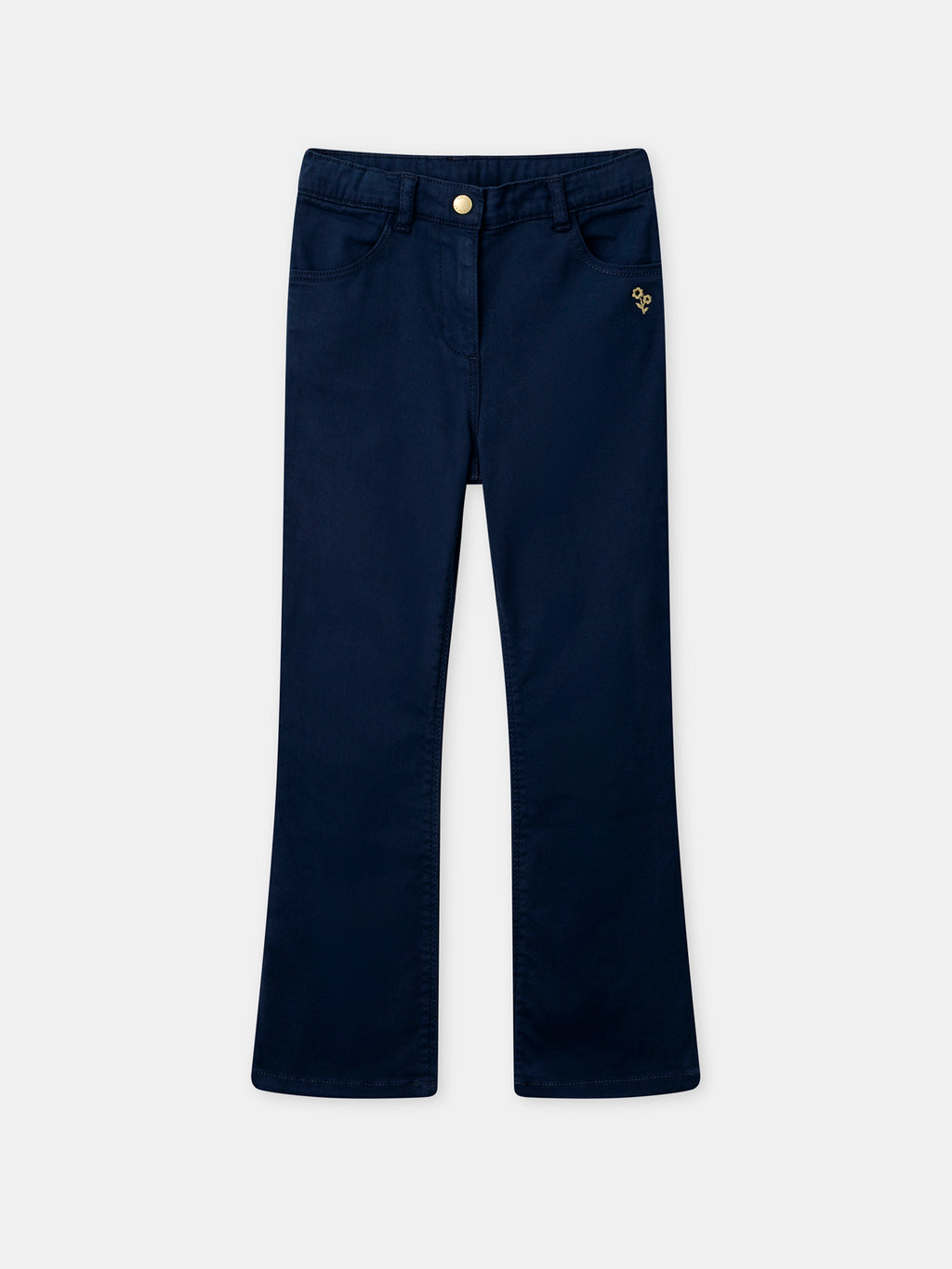 Navy embroidered flared jeans — Girl
