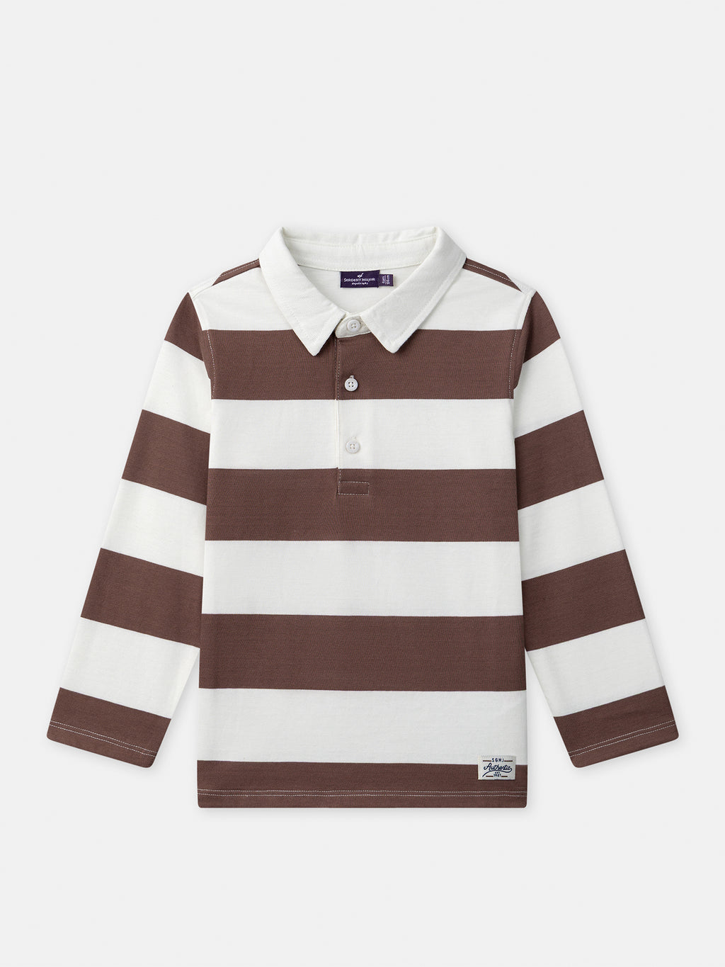 Ecru striped polo shirt — Boy