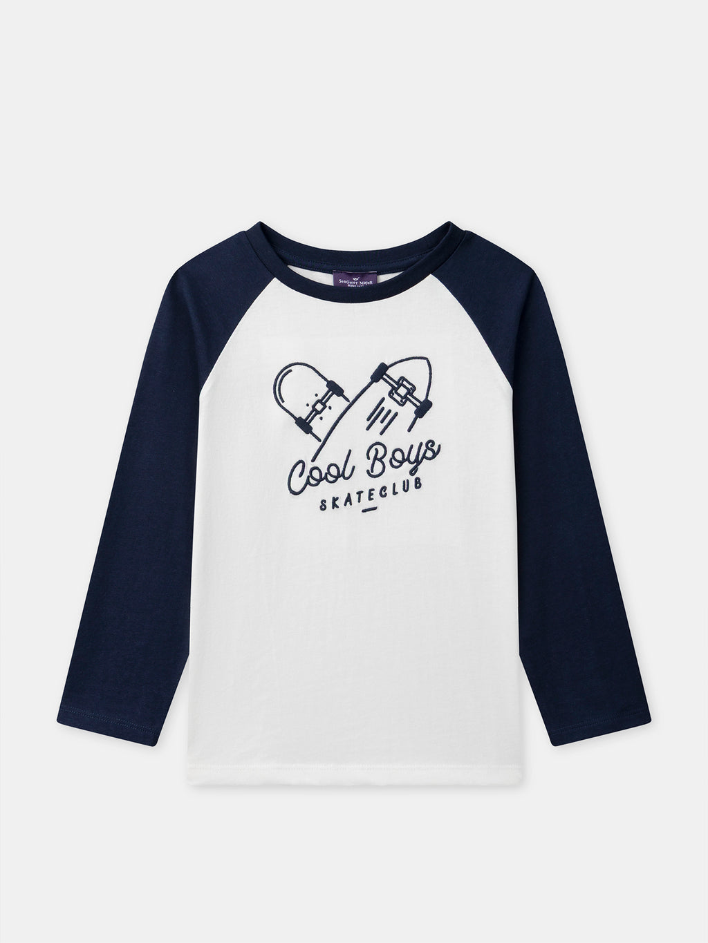 Navy embroidered long-sleeved t-shirt — Boy