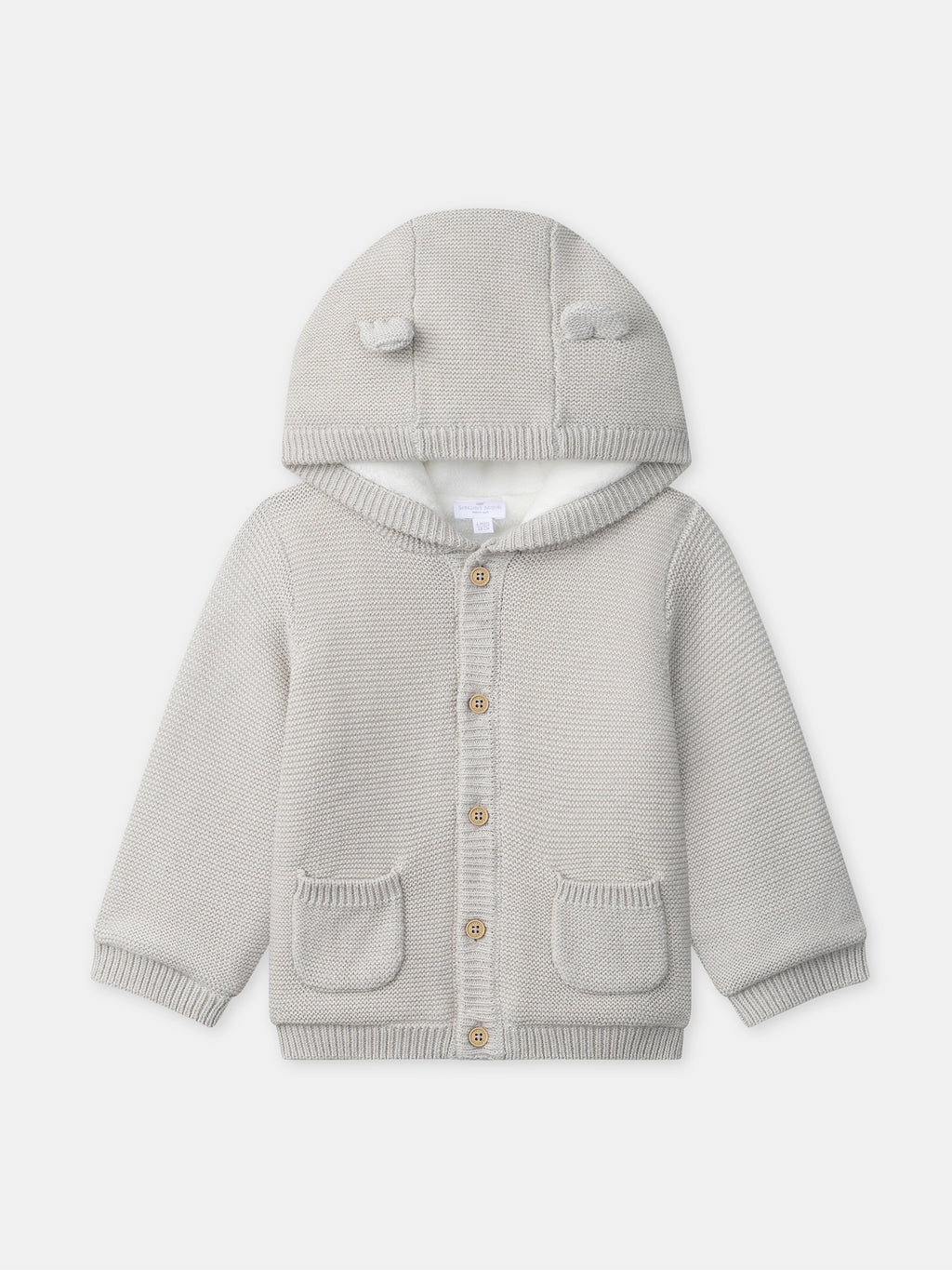Grey hooded knitted jacket — Newborn